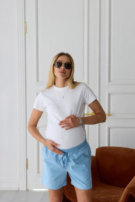 Льняные шорты для беременных Cancun - Голубой Lullababe