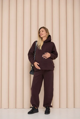 Теплий худі для вагітних та годуючих Buffalo - Шоколадний Lullababe