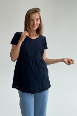 Блуза для беременных, будущих мам Темно-синяя