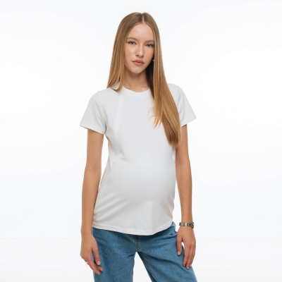 Футболка прямого кроя для беременных и кормящих Молочная Love&Carry