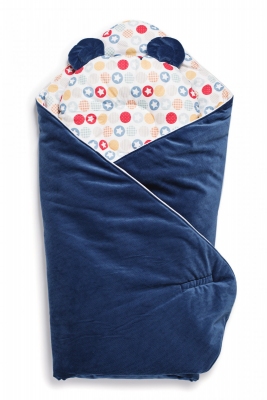 Набор конверт-плед с подушкой Twins Bear синий