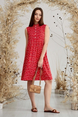 Літня сукня для вагітних у квітку Sofia Червоний