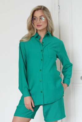Льняной костюм для беременных Зеленый