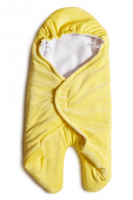 Конверт-обнимашка Twins велюр желтый