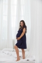 Нічна сорочка для вагітних і годуючих Nicole Темно-синій