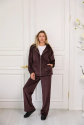 Теплый велюровый костюм для беременных и кормящих Claremont - Шоколад Lullababe